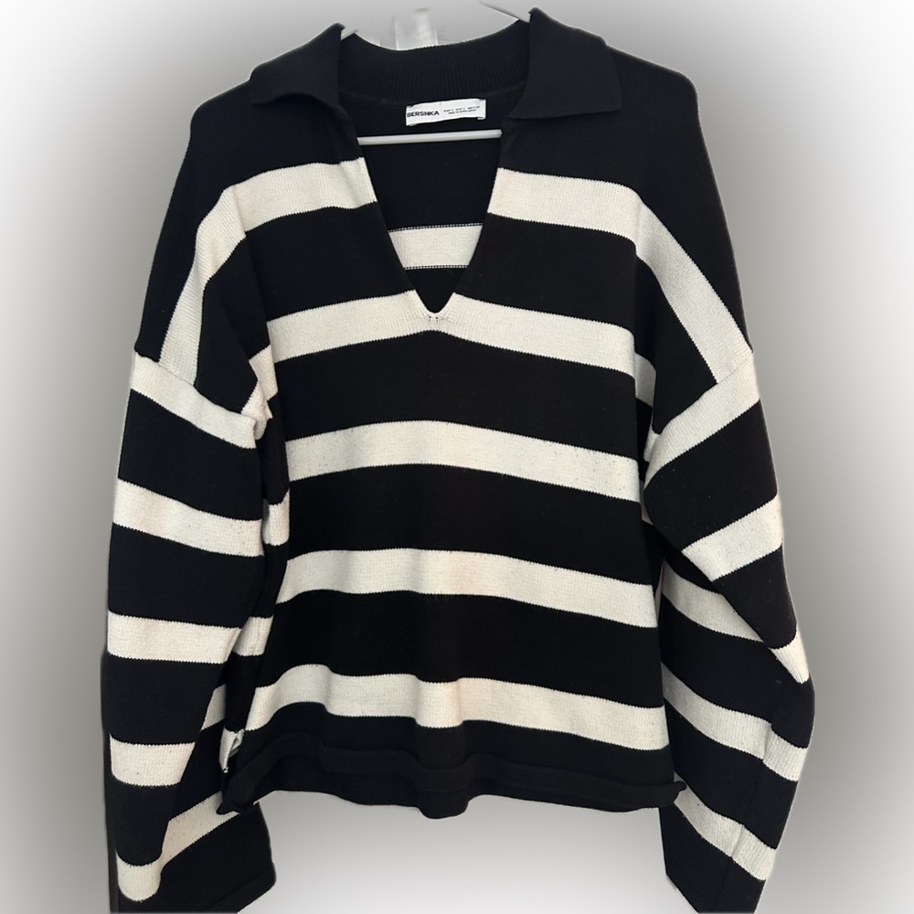 Black and White Striped Sweater